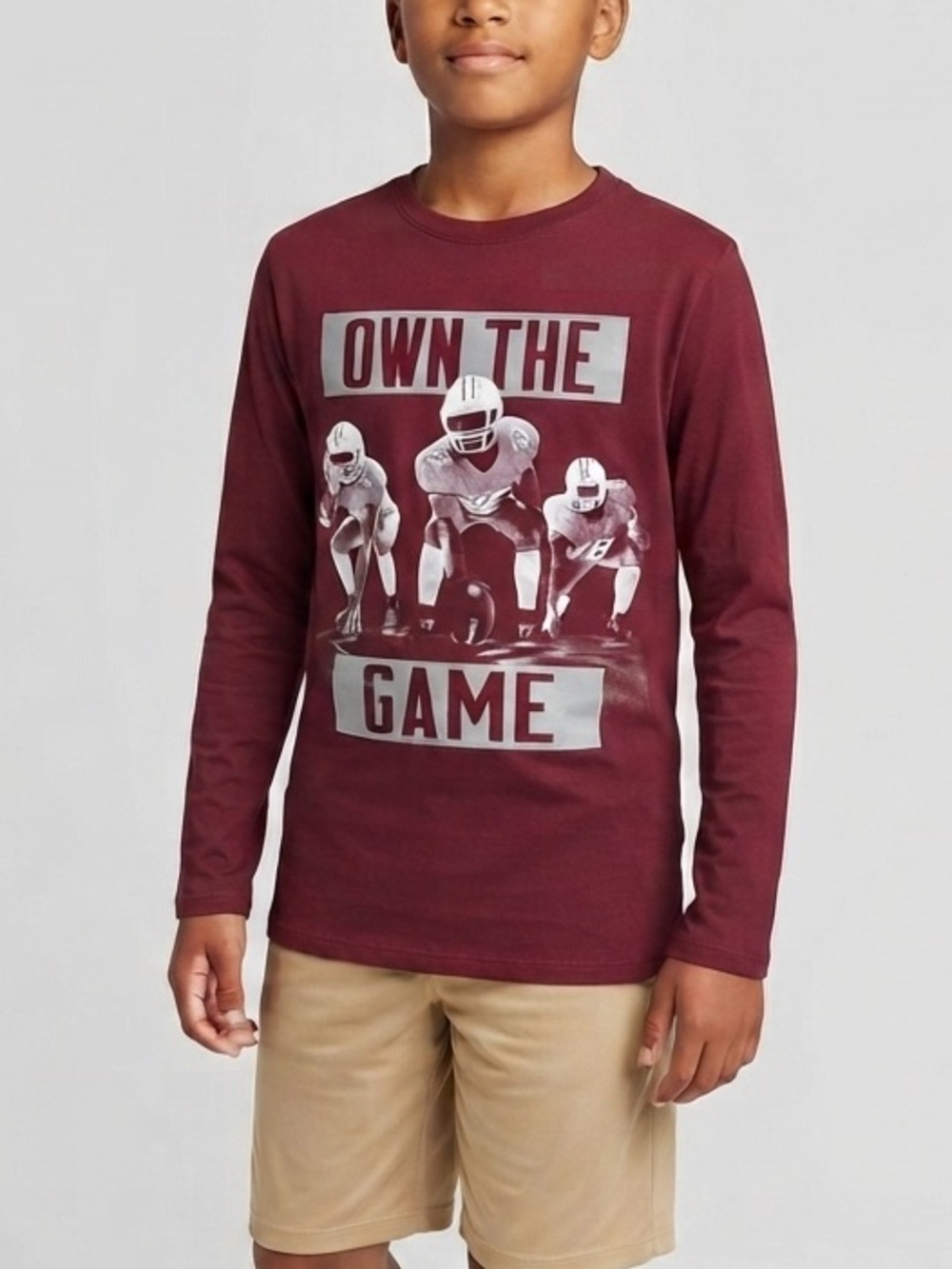 NEW The Children’s Place Boys Football Legend Graphic Tee - Youth XL (14-16) Red